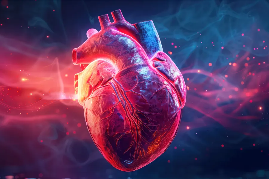 3D illustration of a human heart. Schedule cardiovascular health care from Morgan Burns, APRN in New Smyrna Beach.