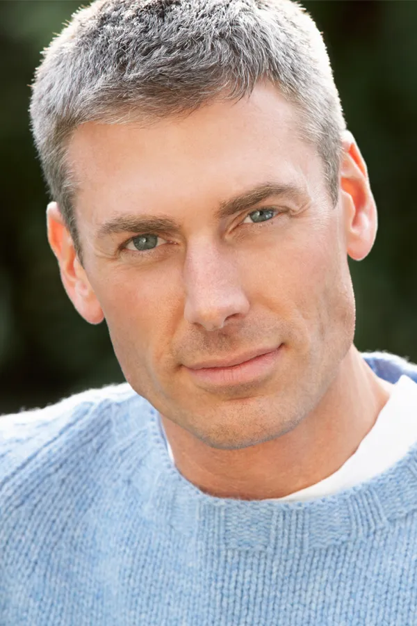 A man with a tight jawlline. Get Radiofrequency Microneedling for Face and Jawline Skin Treatment from Brandi Terra, NP at Oak & Stone Wellness in San Diego.